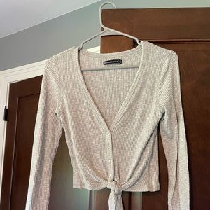 Abercrombie crop tie shirt